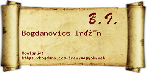 Bogdanovics Irén névjegykártya