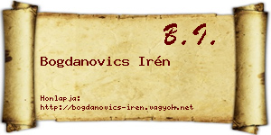 Bogdanovics Irén névjegykártya