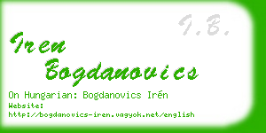 iren bogdanovics business card