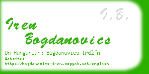 iren bogdanovics business card